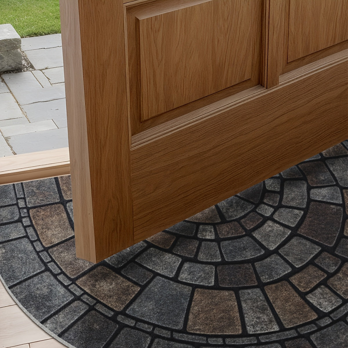 Semicircular mosaic-pattern door mat, photo 8 of 8
