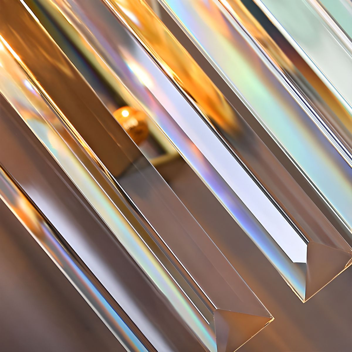 Crystal wall sconce with stainless steel frame in black and gold finish, photo 4 of 6