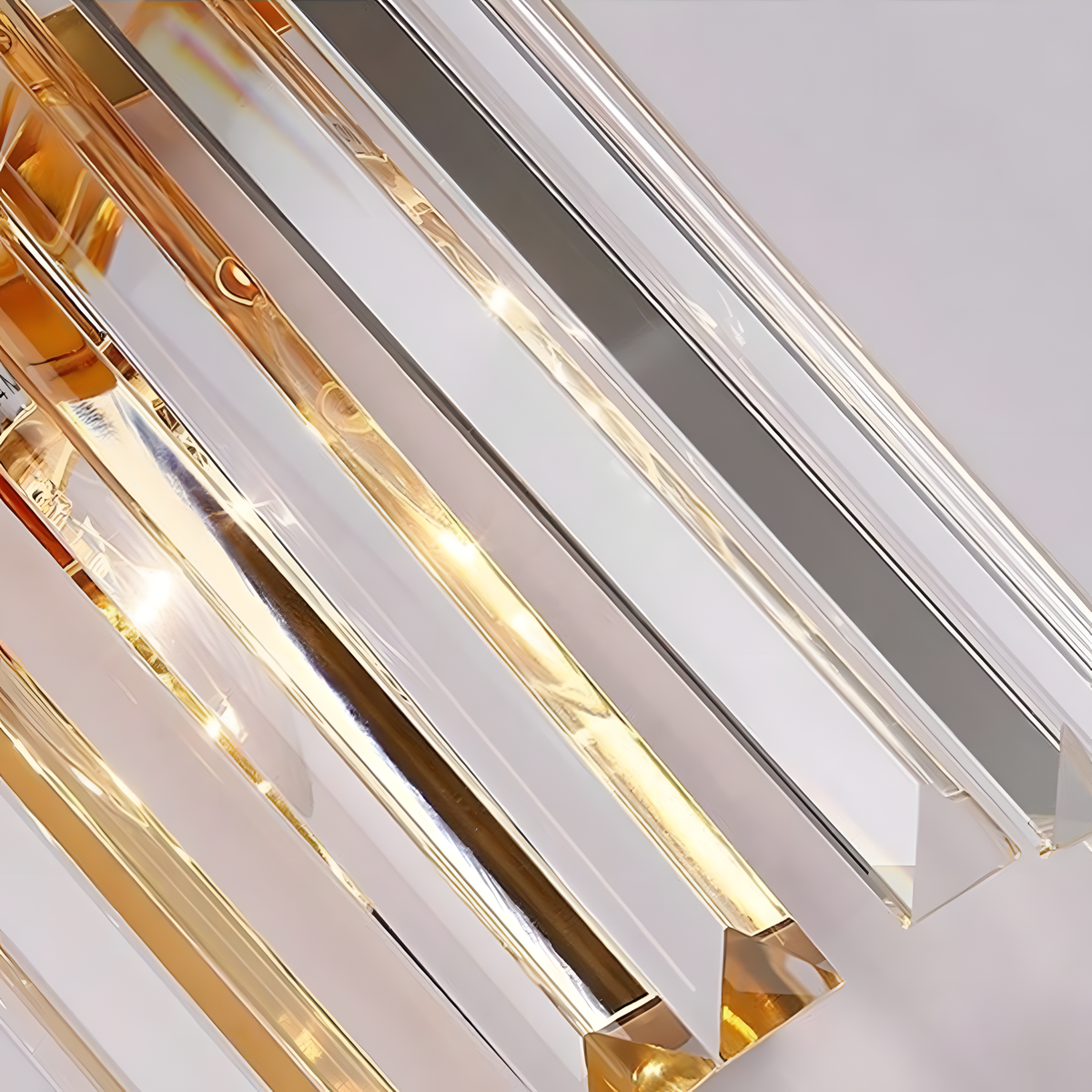 Crystal wall sconce with stainless steel frame in black and gold finish, photo 6 of 6
