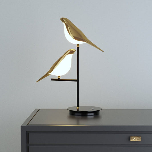 Gold bird-shaped sculptural wall lamp, photo 2 of 7