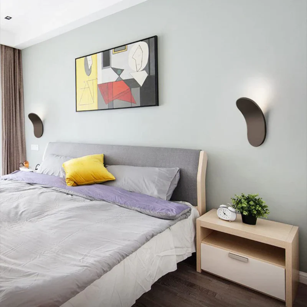 Minimalist Nordic wall lamp in black, white, and gold, photo 1 of 7