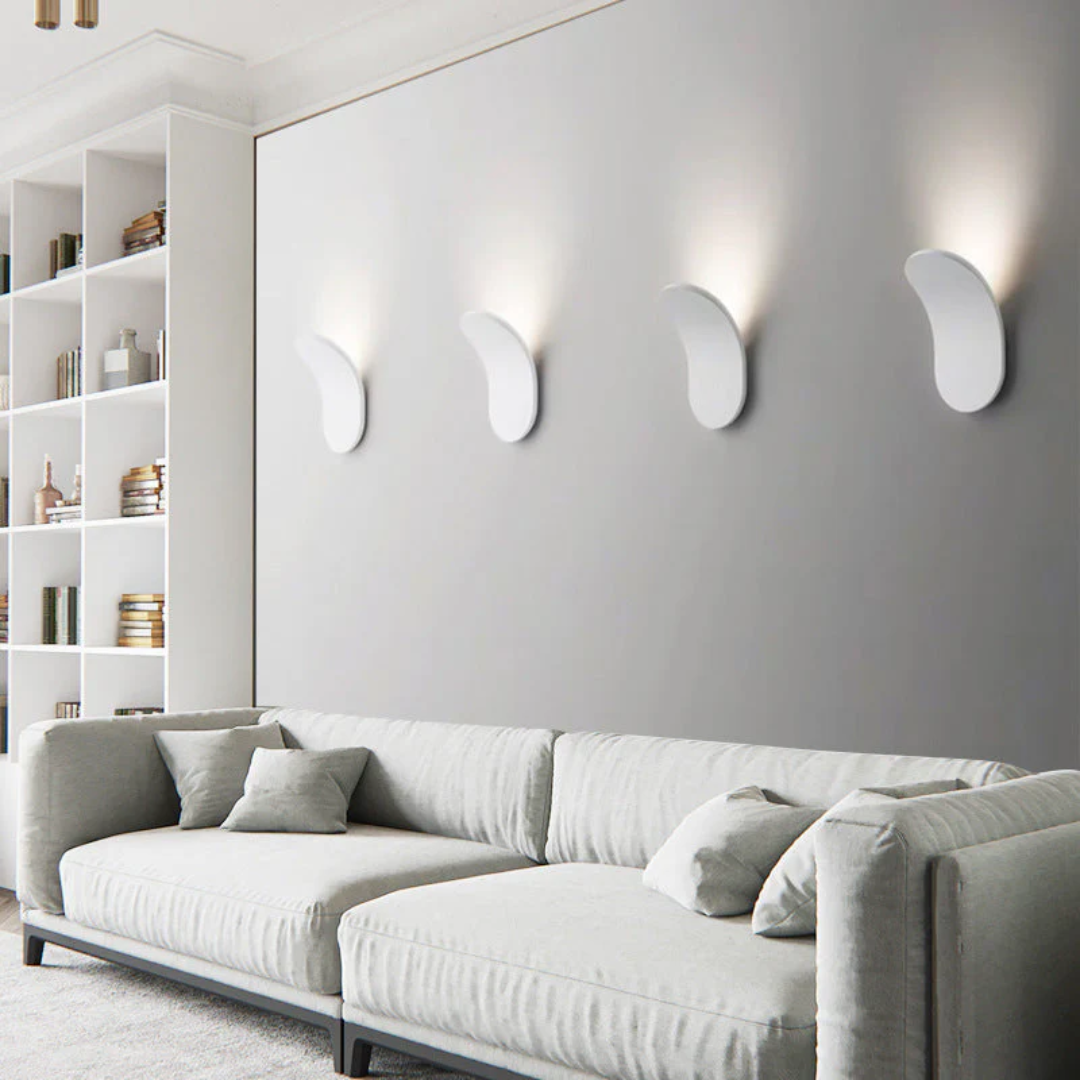 Minimalist Nordic wall lamp in black, white, and gold, photo 6 of 7