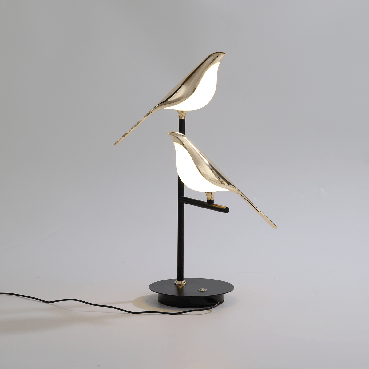 Gold bird-shaped sculptural wall lamp, photo 6 of 7