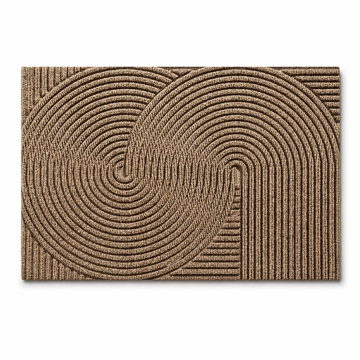 Non-slip entry door mat in green, grey, and khaki, photo 4 of 7