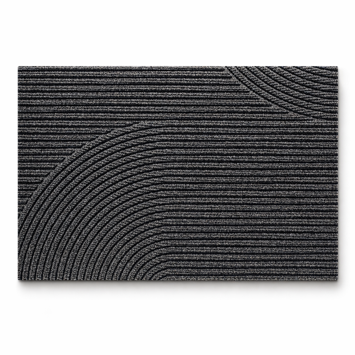 Non-slip entry door mat in green, grey, and khaki, photo 3 of 7