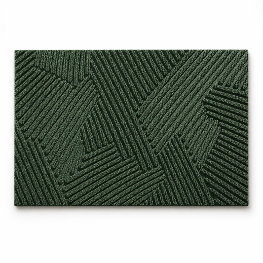 Non-slip entry door mat in green, grey, and khaki, photo 2 of 7