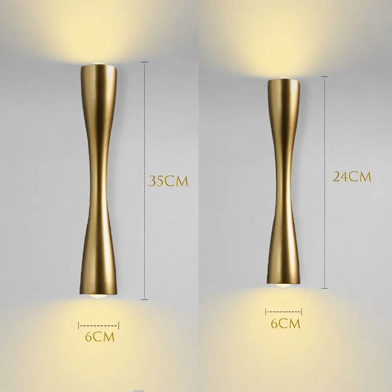 Cylindrical Nordic-style wall sconce in black, white, and gold, photo 7 of 7