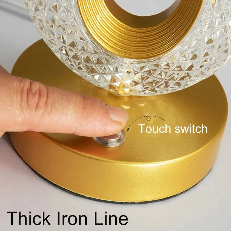 3D crystal LED night light with touch dimming, photo 10 of 11