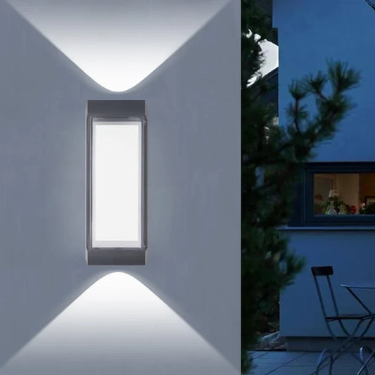 Square and round waterproof LED outdoor wall sconce, photo 1 of 10