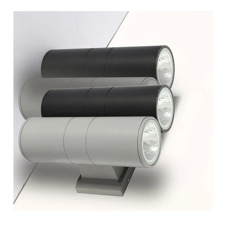 Up-and-down waterproof LED outdoor wall sconce in grey and black, photo 3 of 3