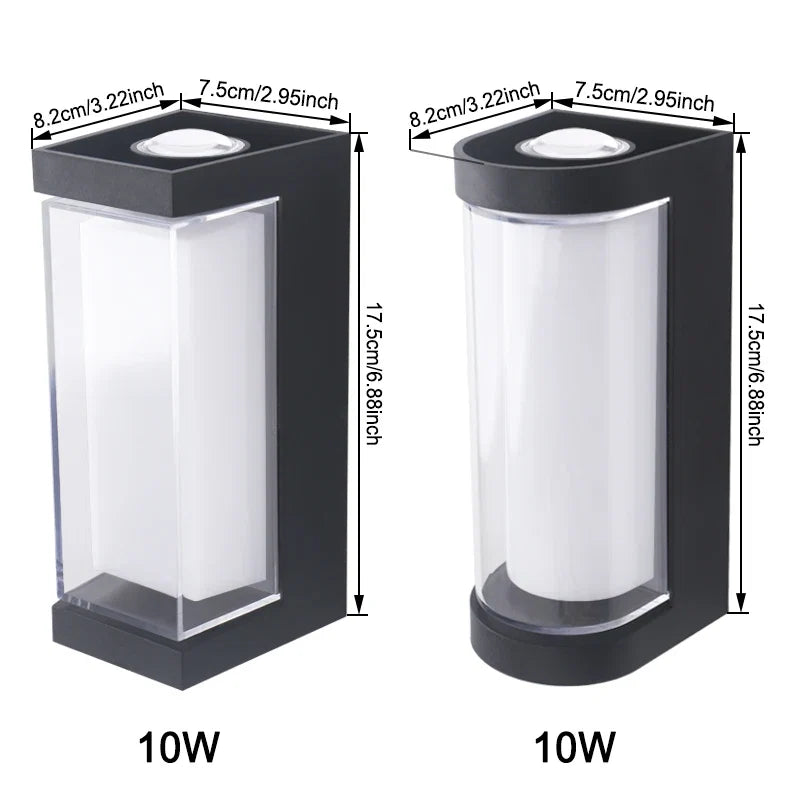 Square and round waterproof LED outdoor wall sconce, photo 9 of 10