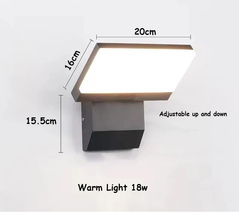 Foldable waterproof outdoor wall light in black and white, photo 3 of 5