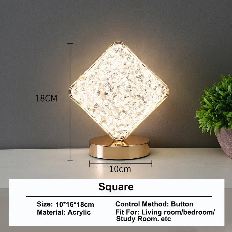 3D crystal LED night light with touch dimming, photo 4 of 11