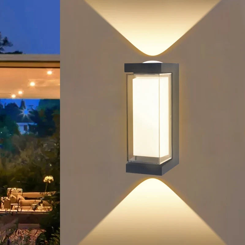 Square and round waterproof LED outdoor wall sconce, photo 8 of 10