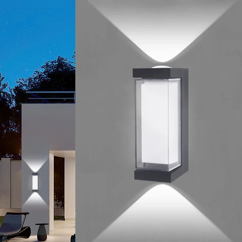 Square and round waterproof LED outdoor wall sconce, photo 6 of 10