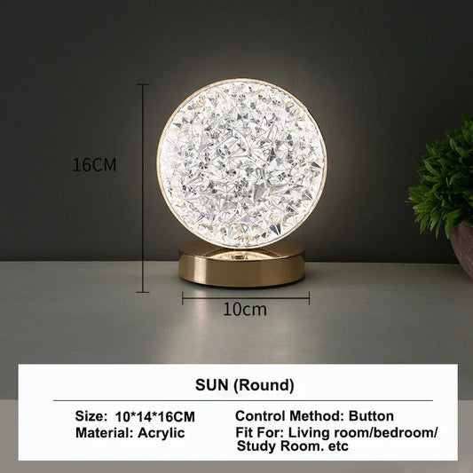 3D crystal LED night light with touch dimming, photo 2 of 11
