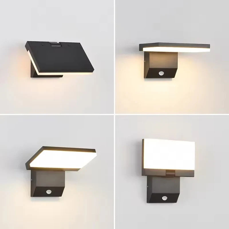 Foldable waterproof outdoor wall light in black and white, photo 5 of 5