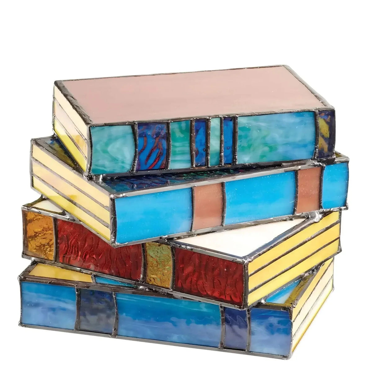 Handcrafted stained glass book-shaped lamp, photo 3 of 4