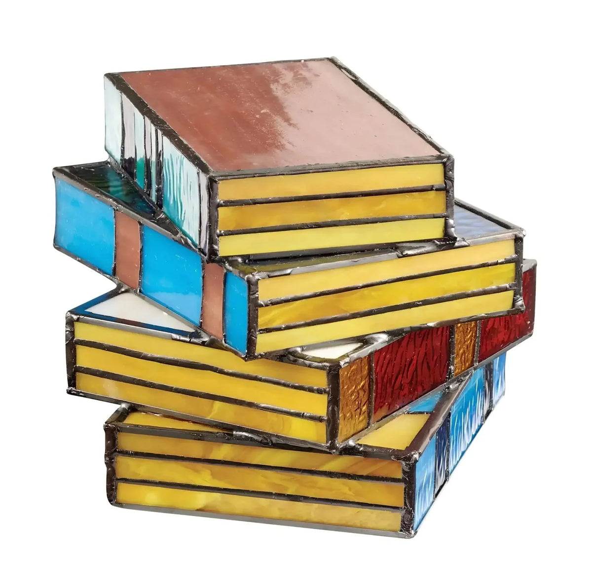 Handcrafted stained glass book-shaped lamp, photo 4 of 4